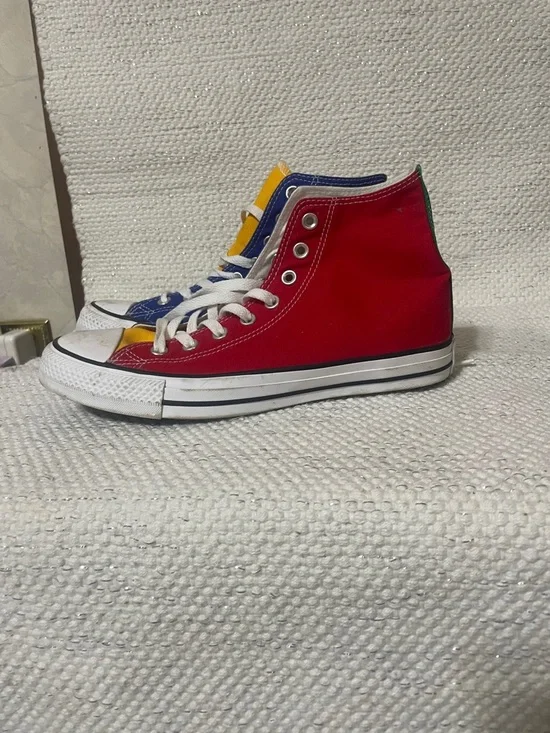 Converse Kids Blue High-Top Sneakers with Yellow & Green Accents - Picture 4 of 6